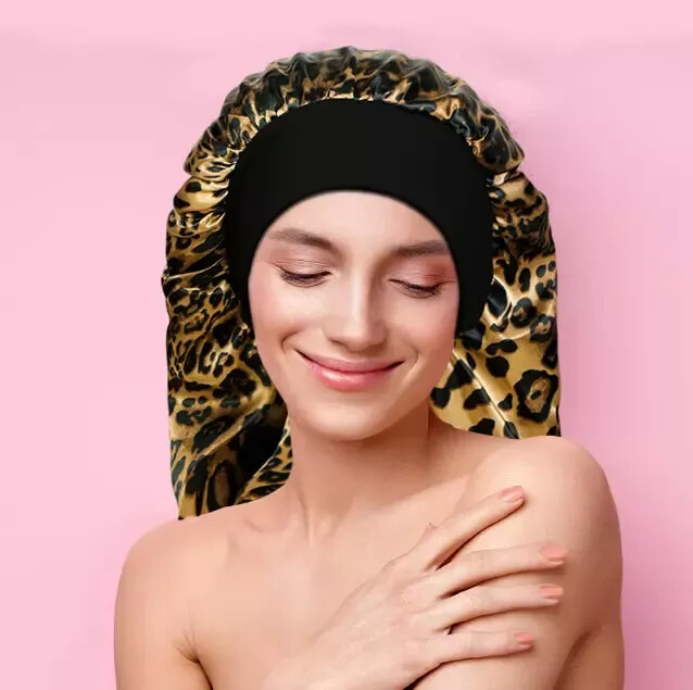 100% Mulberry Silk Lined Sleep Cap Bonnet for Curly Hair and Braid