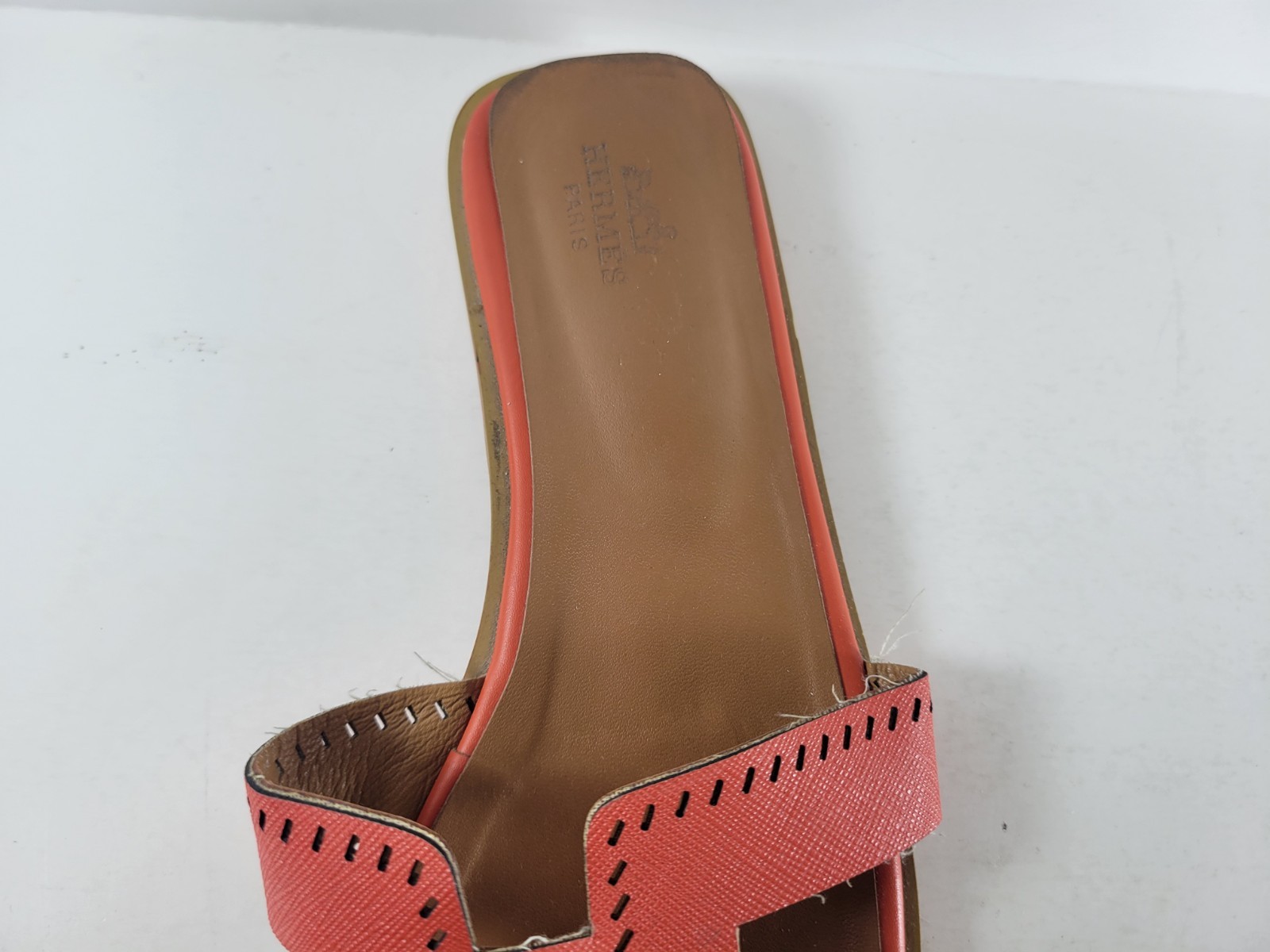 Hermes Patent Epsom Perforated Oran Sandals Woman’s Size 38 (About 8 US)