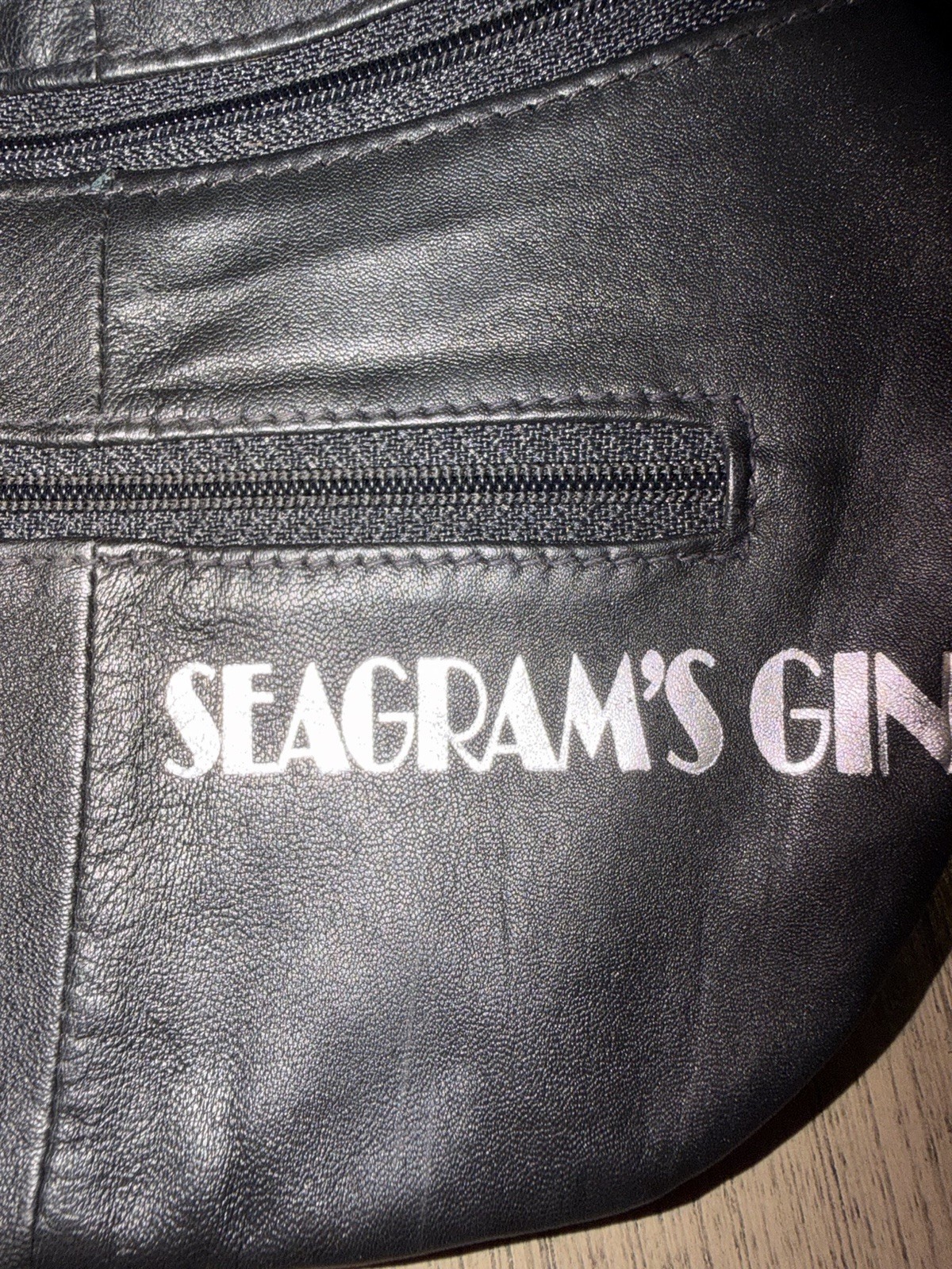 Seagram’s Gin Black Belt Bag Fanny Pack Zip Buckle Adjustable Strap Pockets