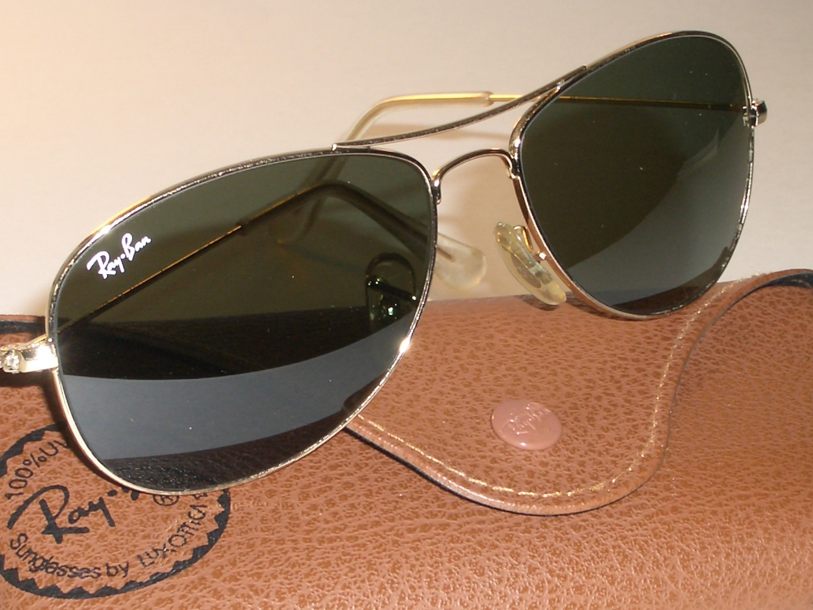 RAY BAN ITALY RB3362 59[]14mm GOLDEN FRAMES G15 UV COCKPIT AVIATOR SUNGLASSES