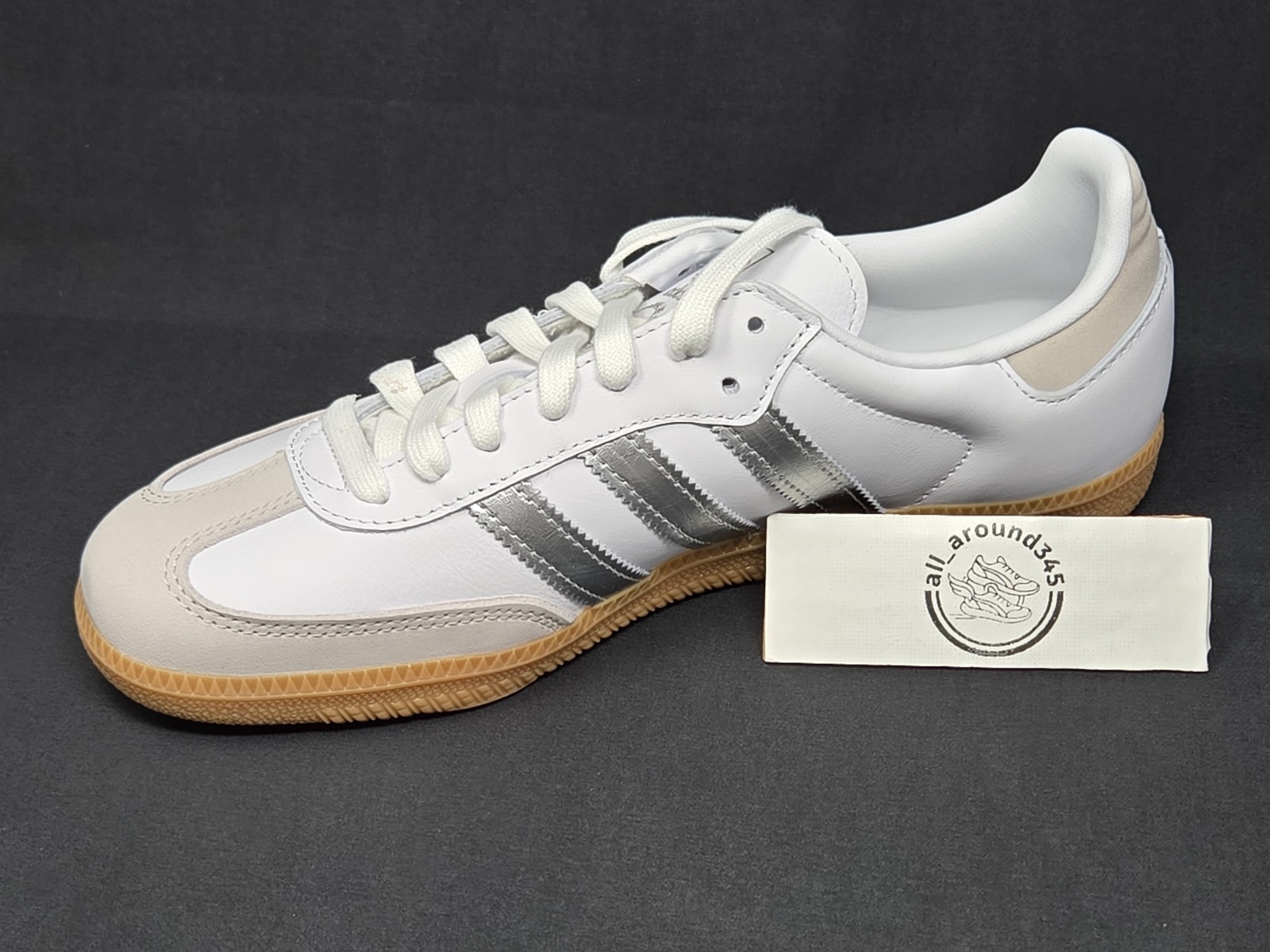 Adidas Samba OG Women Multiple Sizes White Silver Grey Gum Shoes JI2725 NBY