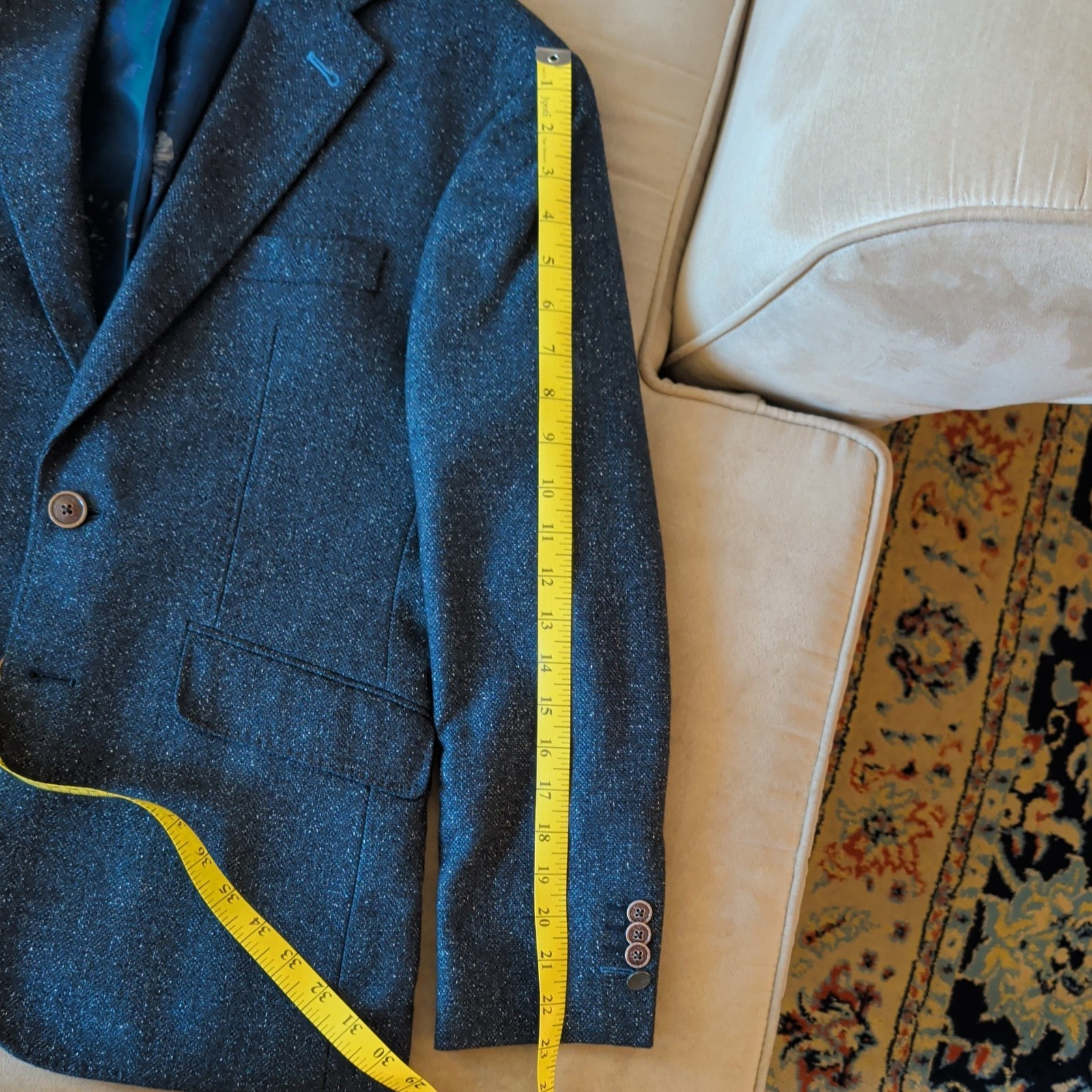 Joseph Abboud Blue Textured Blazer 36S