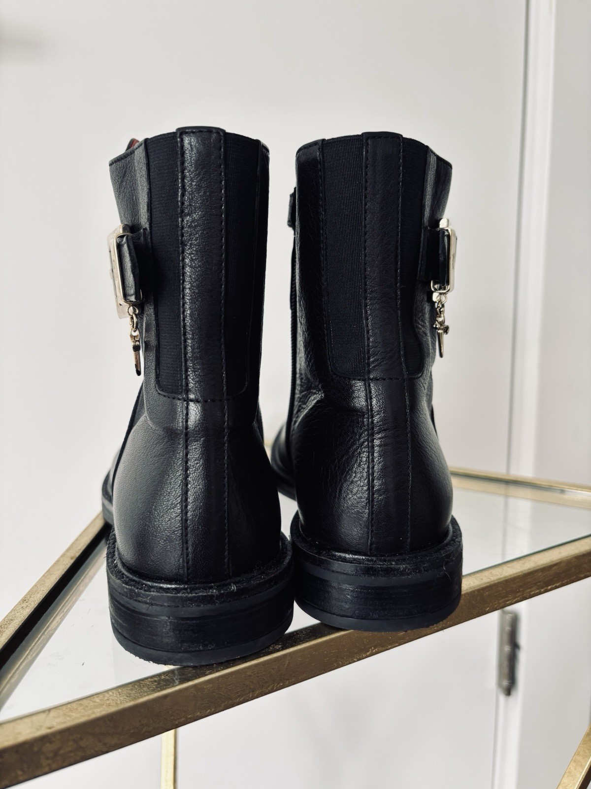 Cesare Paciotti black leather ankle boots size 37 women’s Made in Italy