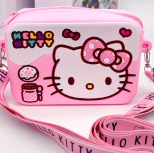 Hello Kitty Fun And Trendy Rubber Zippered Shoulder Wallet Purse, Ages 4+,NEW!