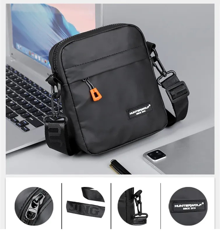 Simple Mini Men Crossbody Bag For Phone Side Bag Casual Waterproof PU Leather
