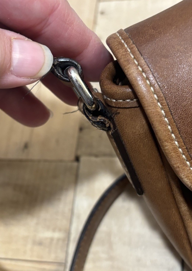 Coach Bleeker Double Buckle Crossbody Brown Leather 9355