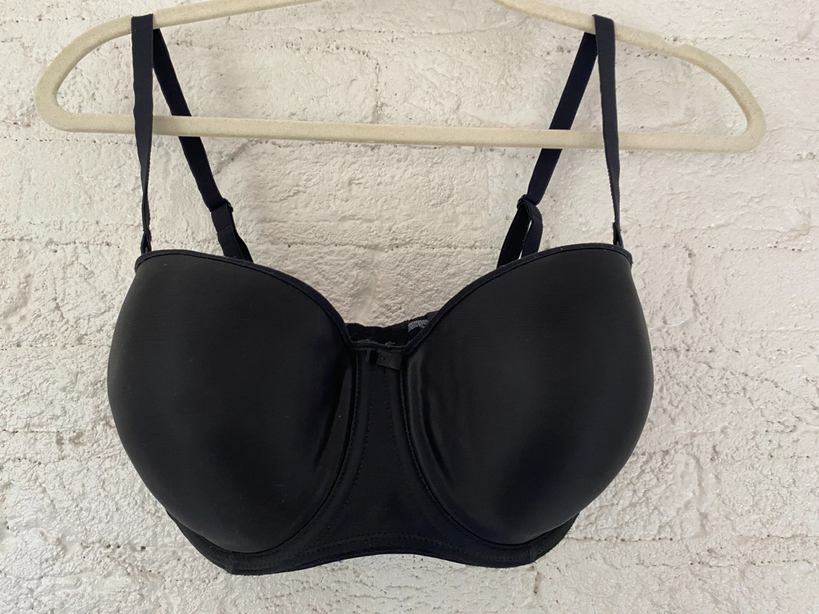 Fantasie Black Full Coverage Lined Strapless Multi-Way Bra 32F plus clear staps