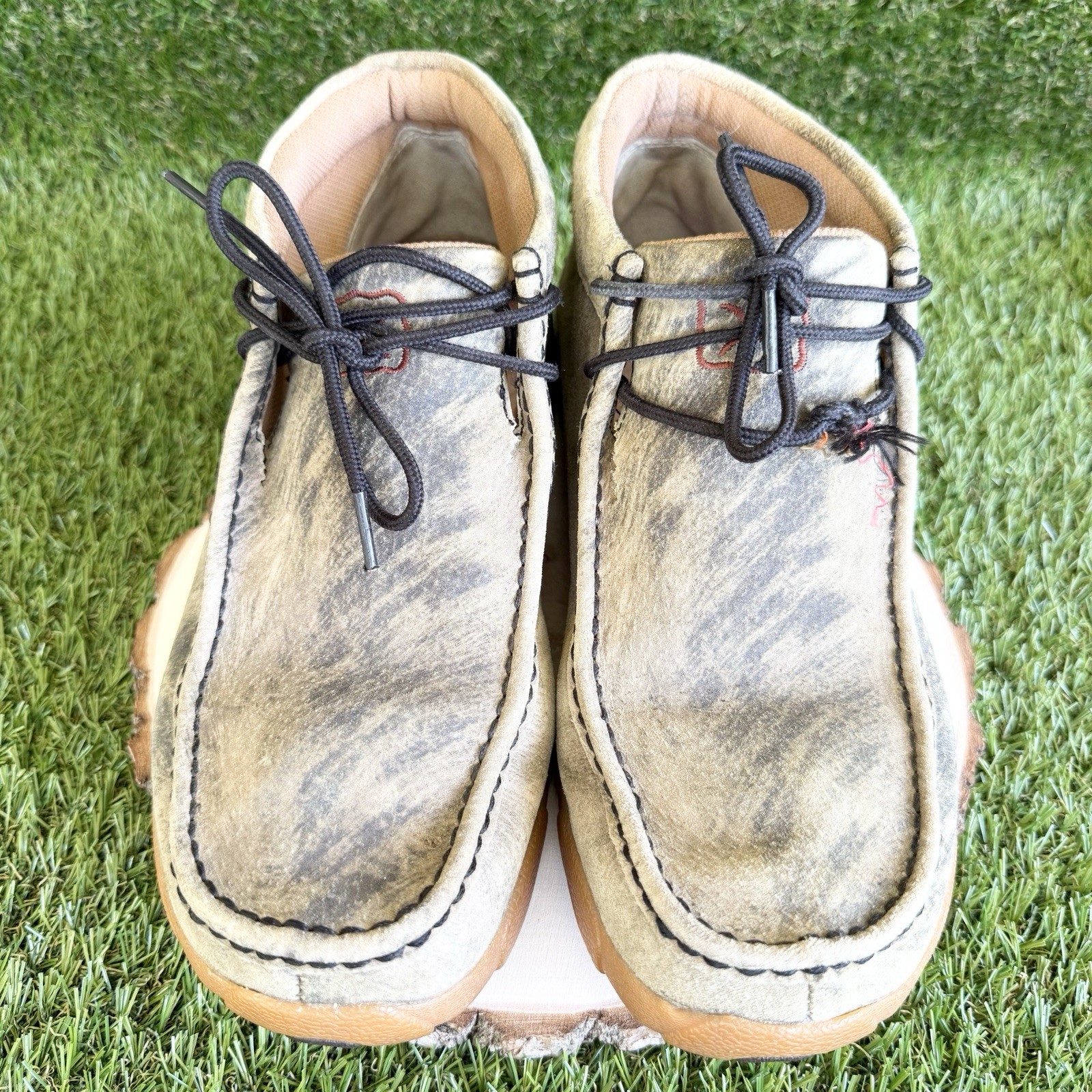 Twisted X Distressed Chukka Boots Mens 9M MDM0032 Brown Hyena Driving Moccasin