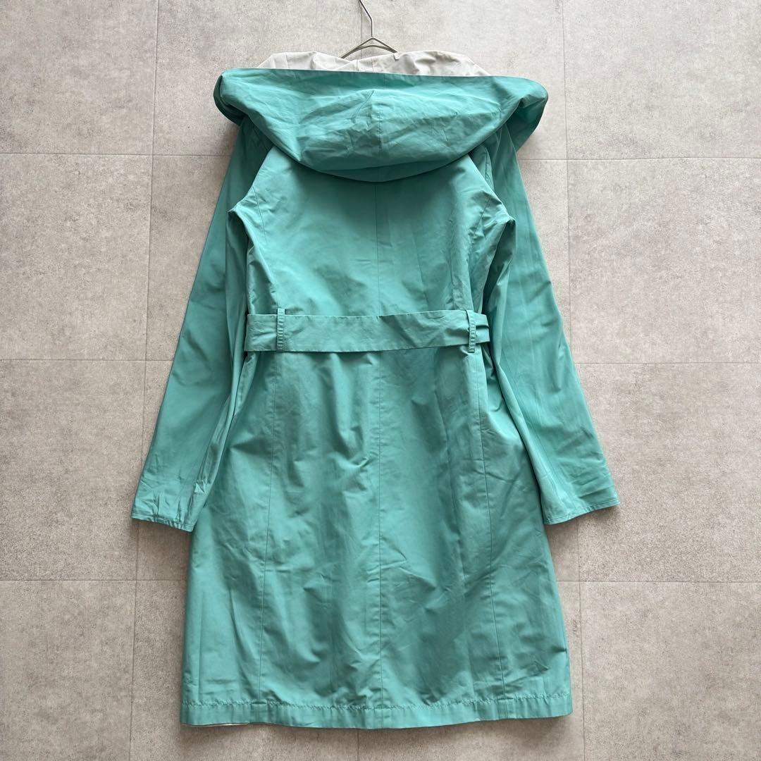 Max Mara Reversible Spring Coat, Polyester, Light Gray and Verdigris, Size XS