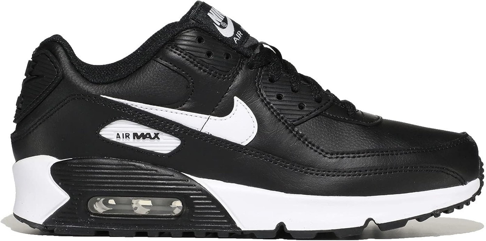 Nike Kid’s Air Max 90 LTR Sneaker – Black/White-black – 7Y
