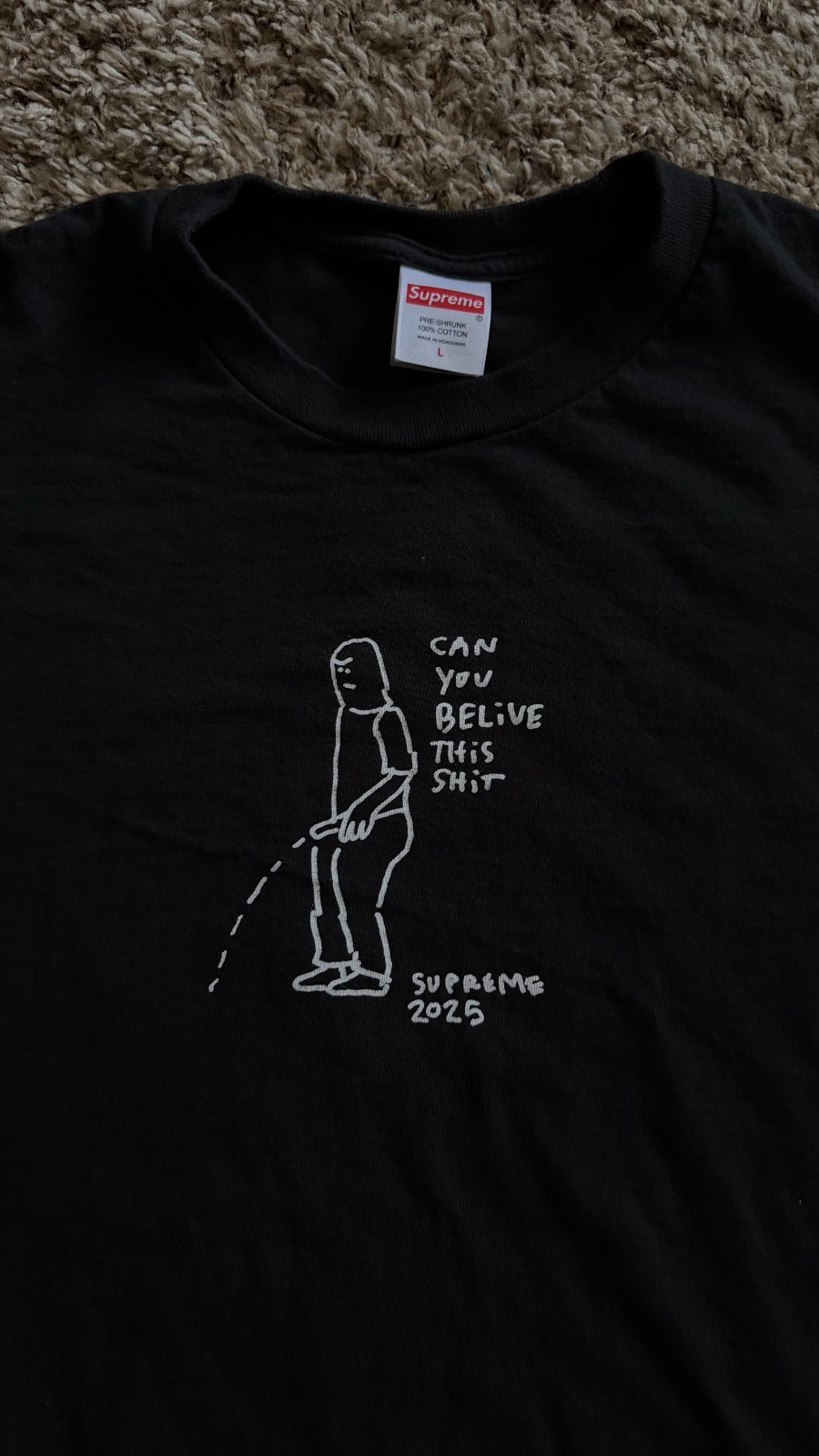 **RARE** SUPREME GONZ PISS BLACK LOGO TEE T-SHIRT ANTI SOCIAL STUSSY CHROME