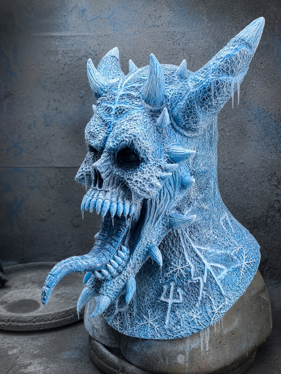 Devil Mask Ice Horns Beard – Horror Demon Halloween Cosplay Mask Scary