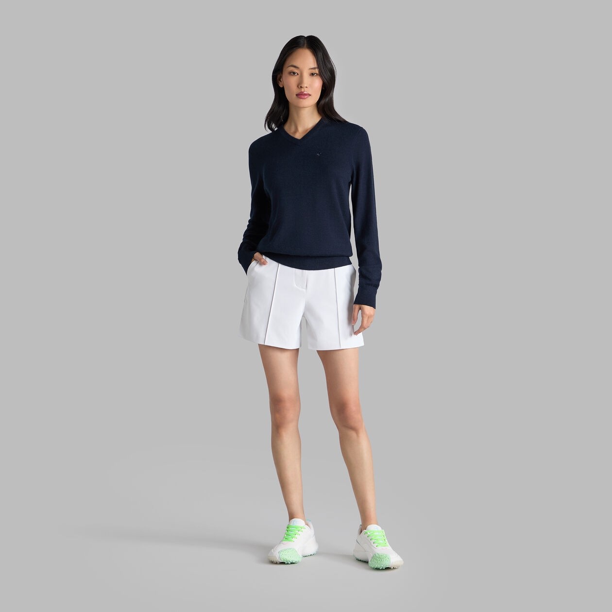 G/Fore Shadow Stretch Shorts 0 2 4 6 8 10 High Waisted Chalk White Womens Gfore