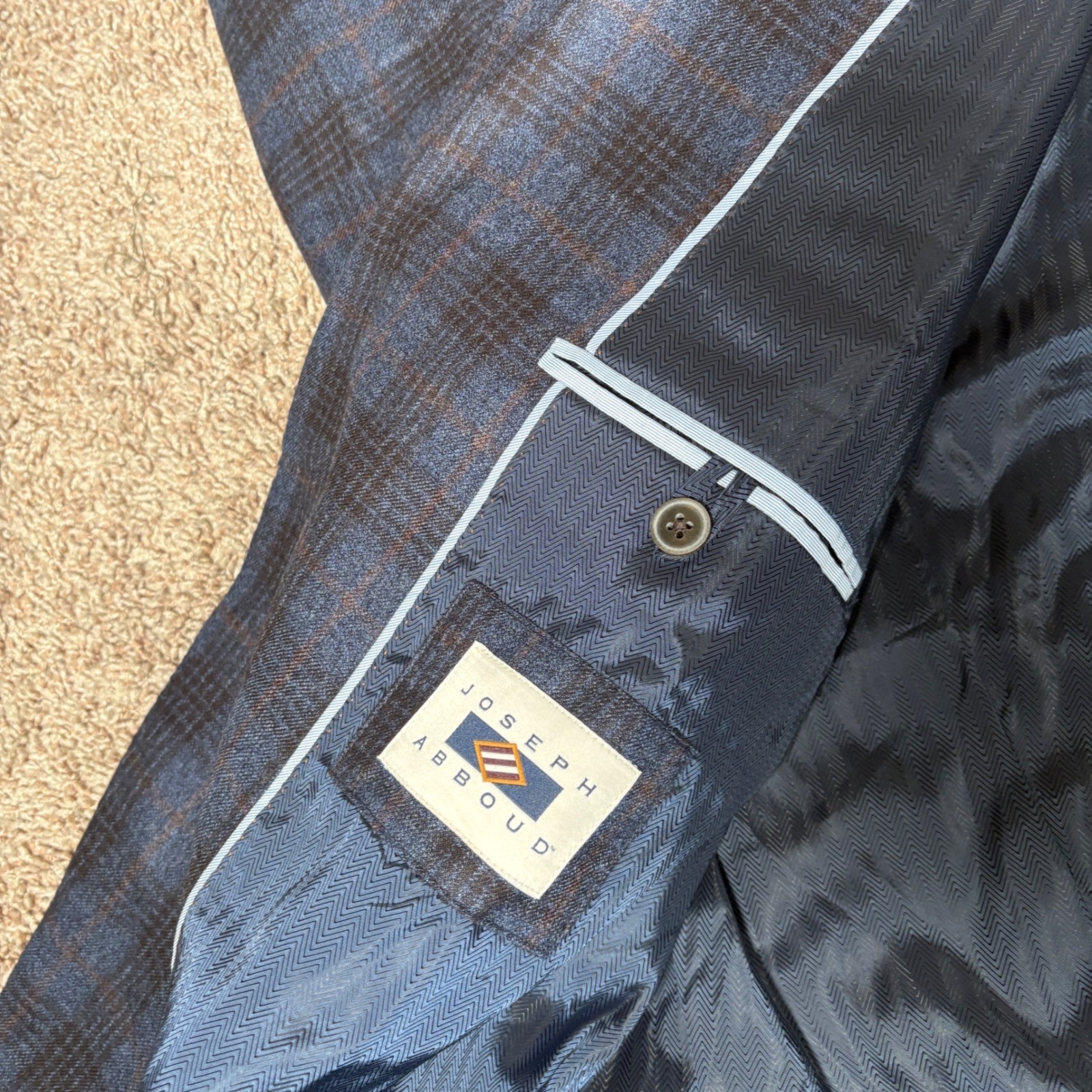 Joseph Abboud Heritage Blue Glen Plaid Reda Wool Blazer Sport Coat 50 Regular