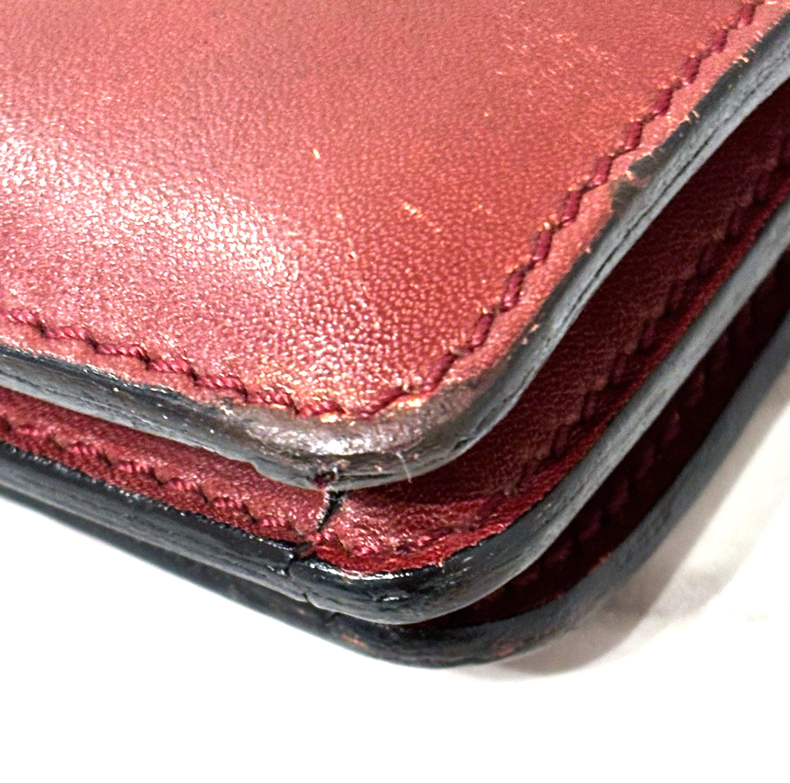Cartier Briefcase Business Bag Leather Bordeaux Red Authentic