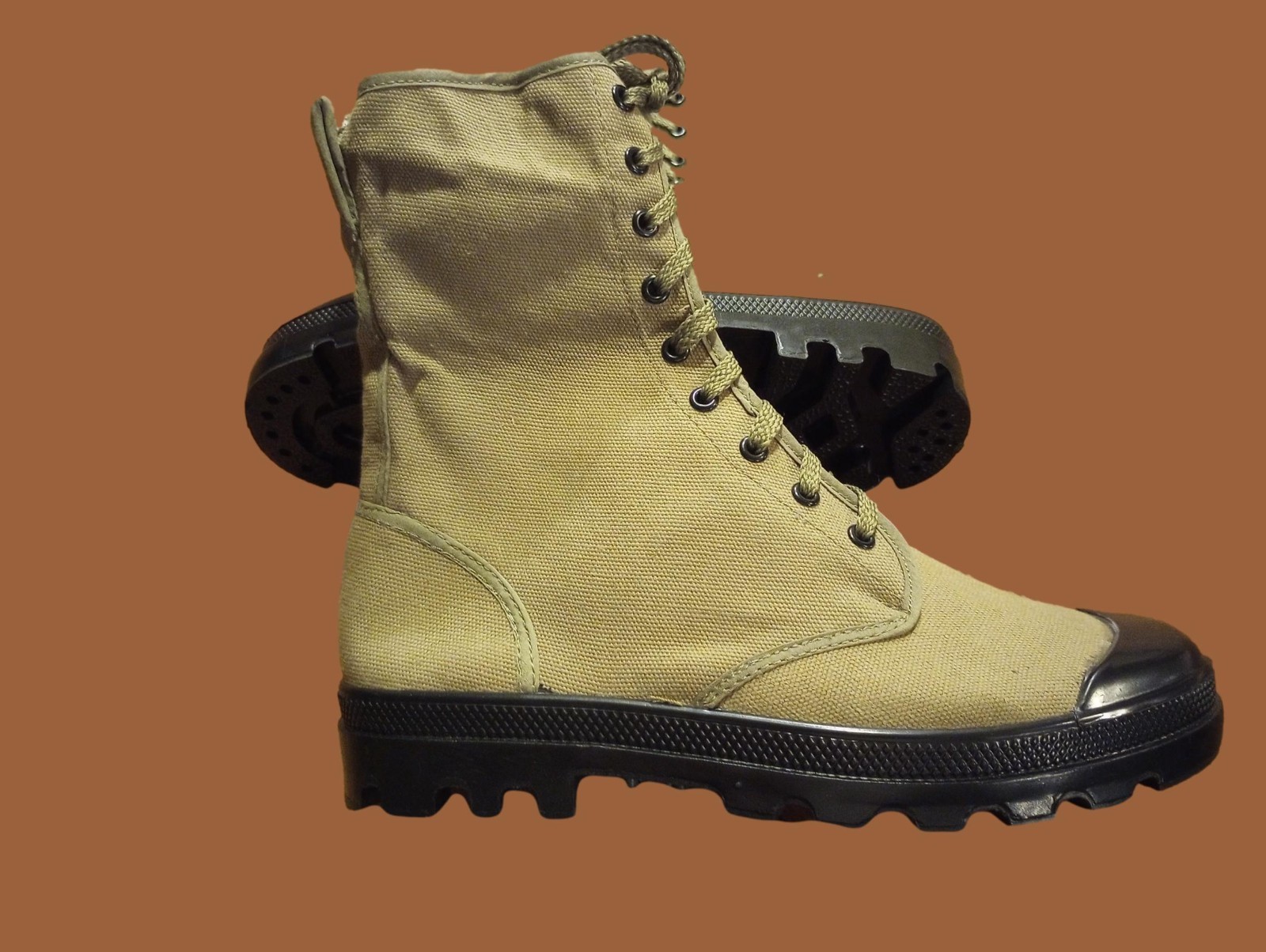 FRENCH STYLE JUNGLE COMBAT BOOT CANVAS COMMANDO SIZE 13