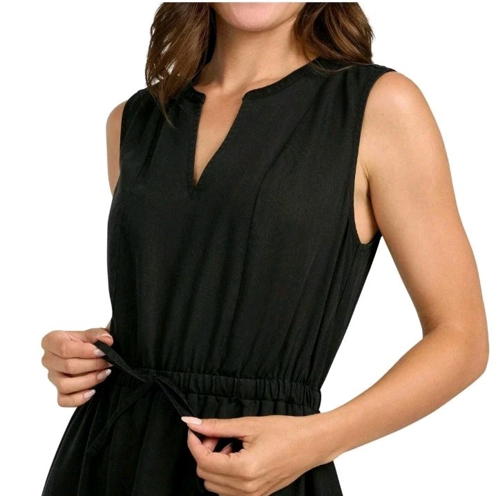 LANDS’ END LYOCELL TIERED LADIES MIDI DRESS.