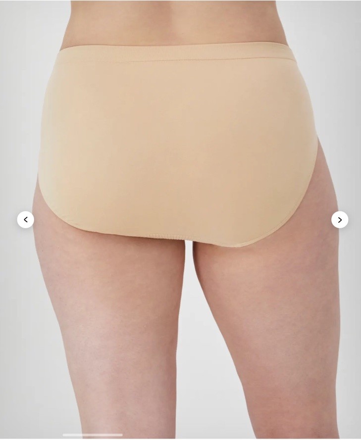 Bali Comfort Revolution Hi Cut Brief Panties 6/7 Seamless Nude Beige 2-pack NEW