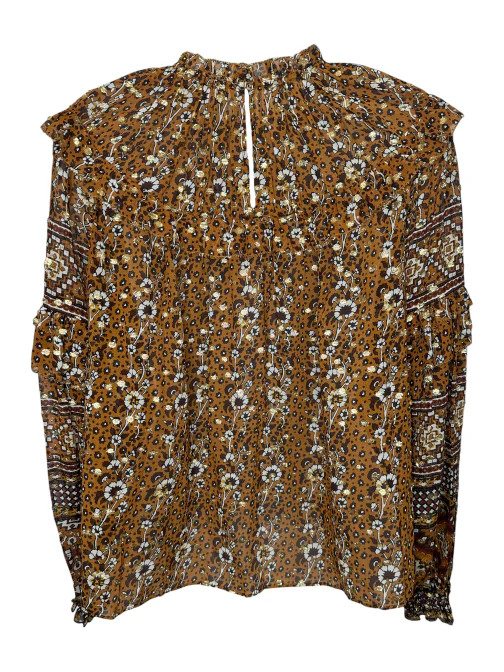 Ulla Johnson Eleni Blouse in Ochre size 0