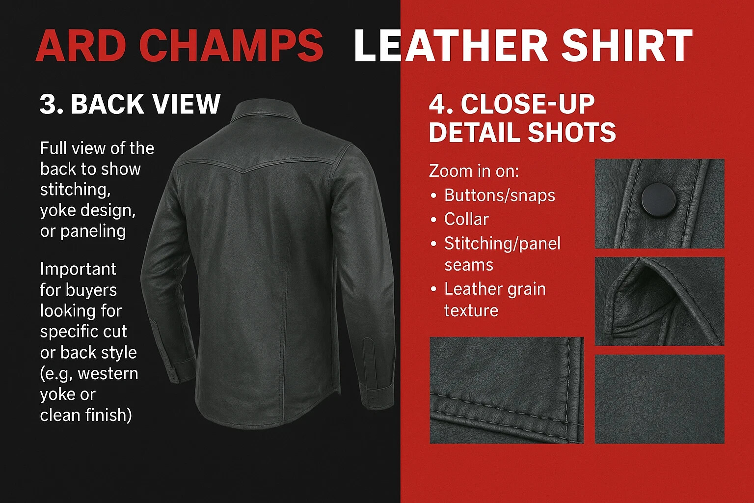 ARD Leather Shirt for Men – Black Cowhide Motorcycle Vintage Casual Style
