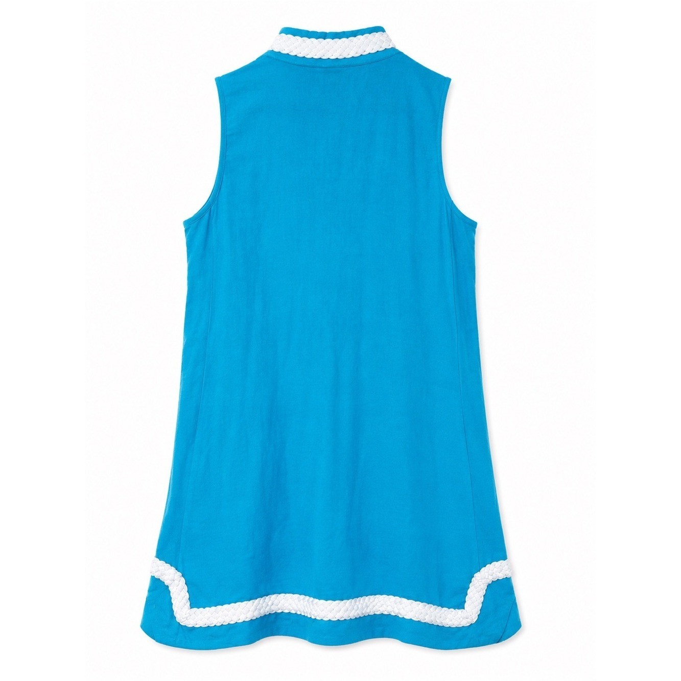 STS Sail to Sable Blue Dress Nautical Braided Trim Beach Quiet Luxury