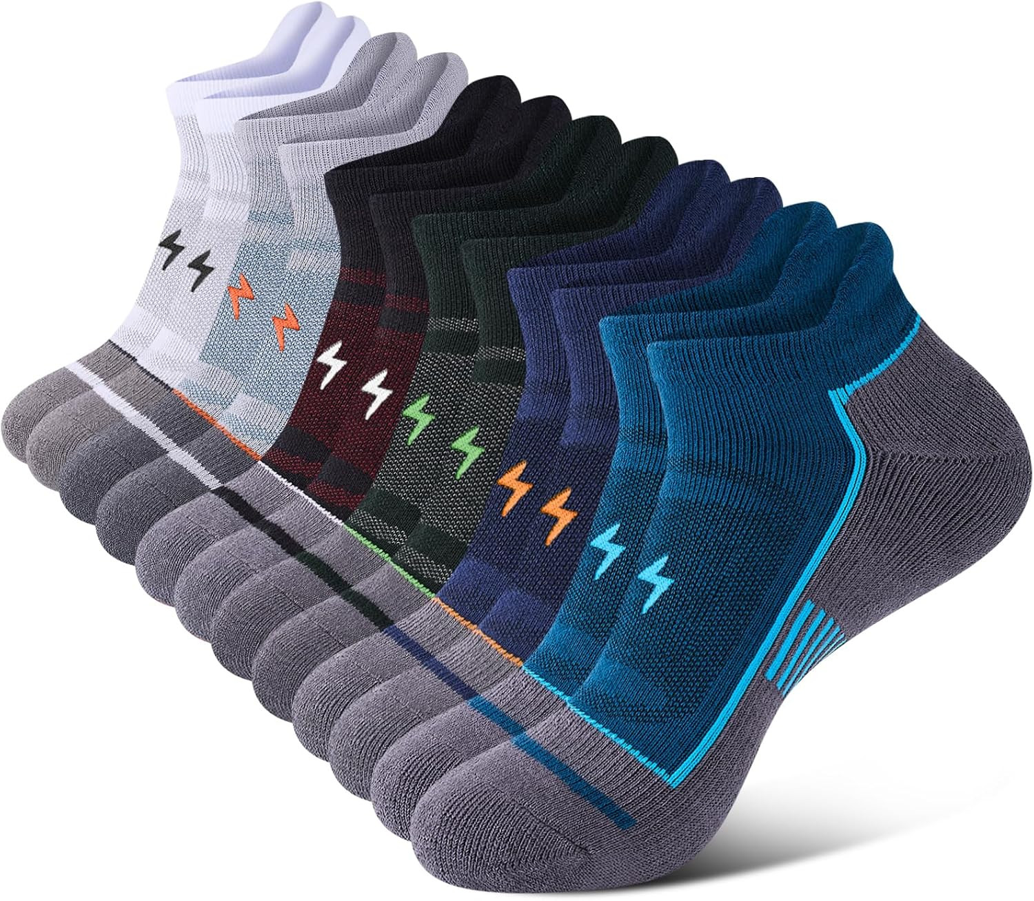 6 Pairs Cushioned Comfort Moisture Wicking Low Cut Cotton Blend Sports Everyday