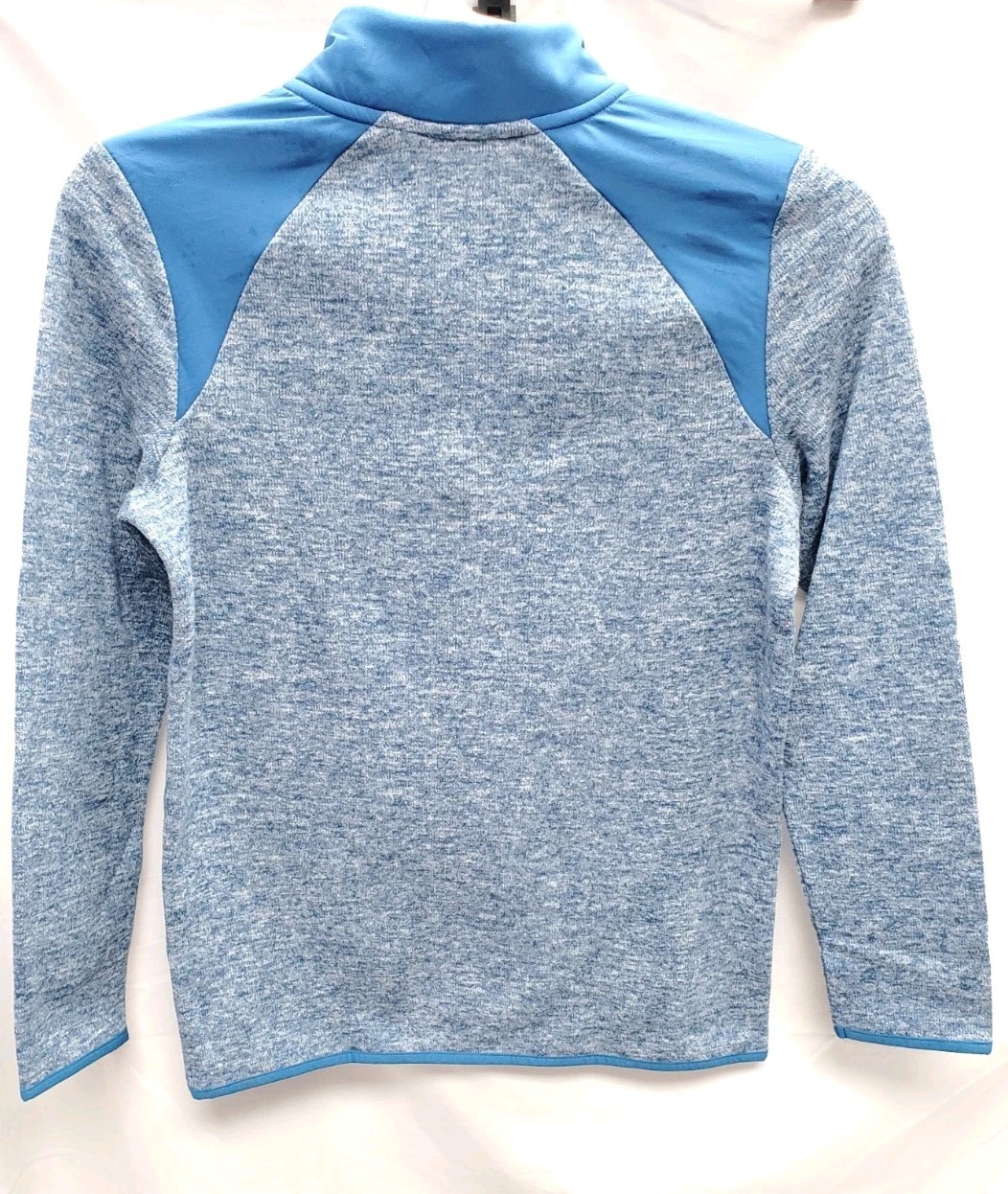 Boy’s All In Motion Large (12/14) Pullover Sweater Heathered Blue 1/4 Zip
