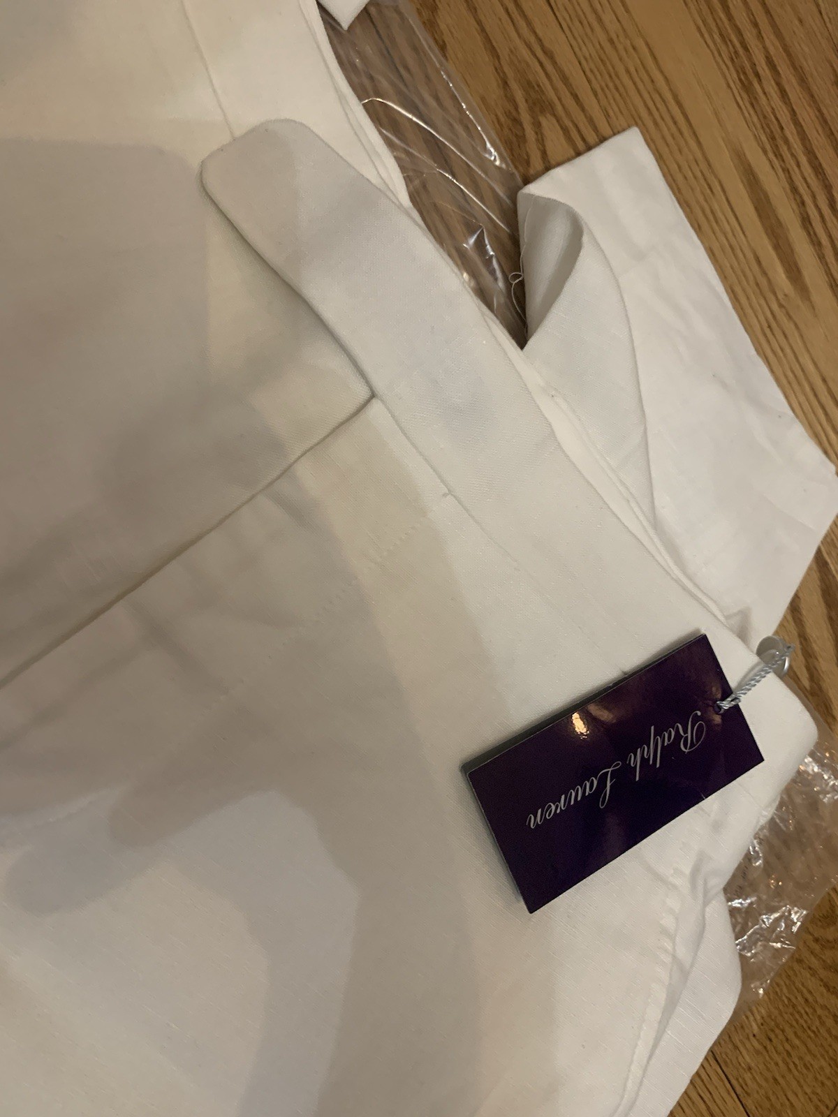 NWT Ralph Lauren PURPLE LABEL LINEN TROUSERS 30×34 SIDE TABS WHITE ITALIAN Pants