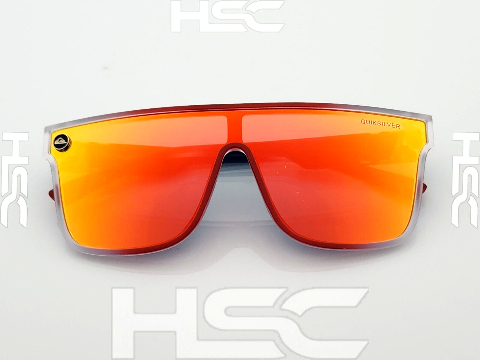 Quiksilver SciFi Shield Sunglasses USA Red White Blue Frame Orange Mirror Lens