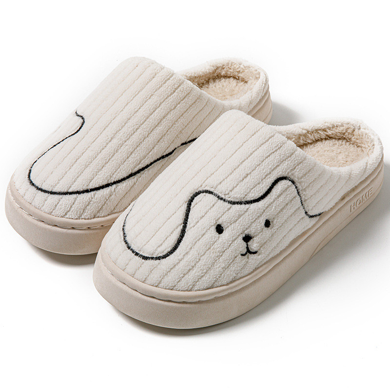 Cute Cat Plush Slippers Non Slip House Shoes Warm Indoor Bedroom Slippers