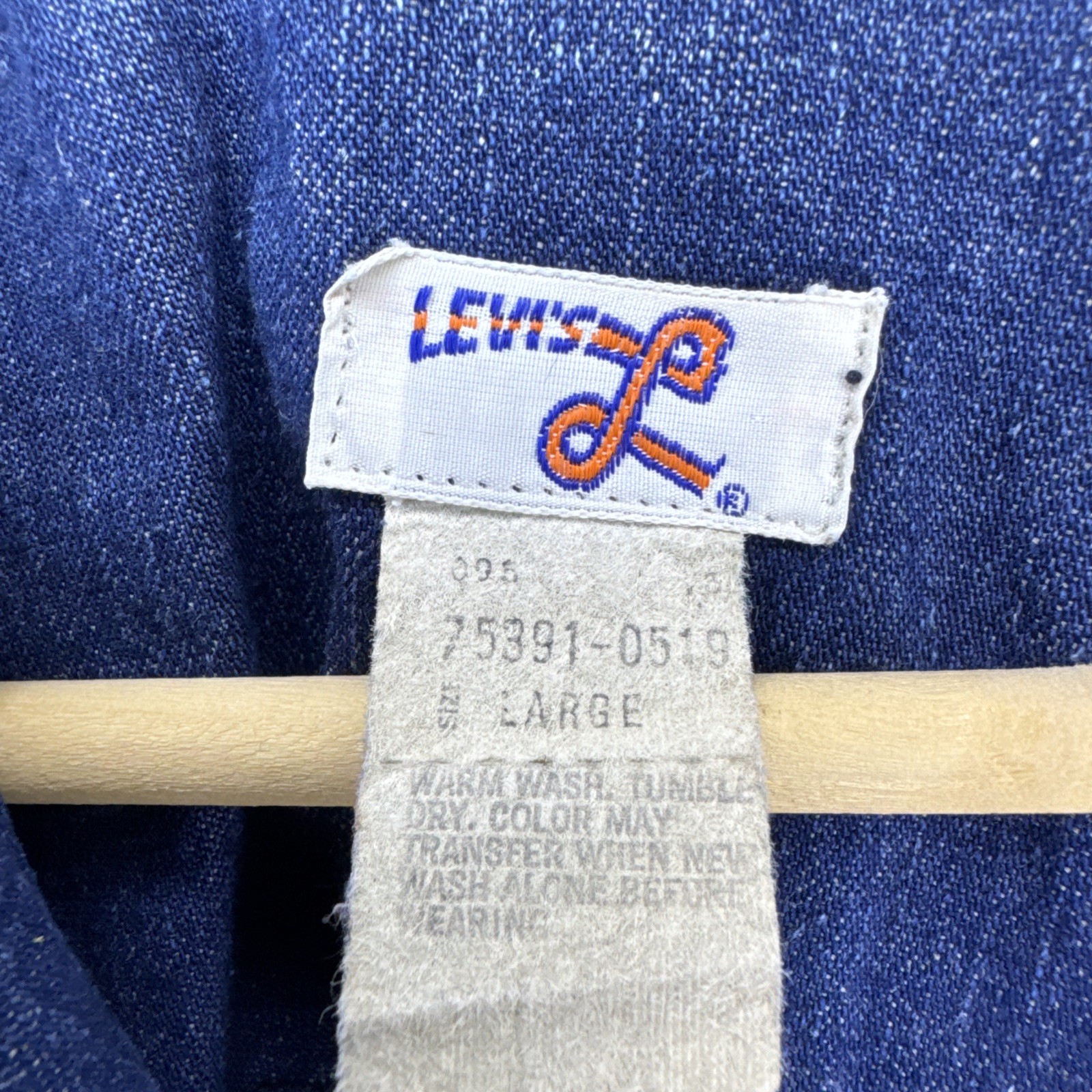 Levi’s Women’s Denim Safari Jacket Orange Tab Cursive L 70s Vintage Size L USA