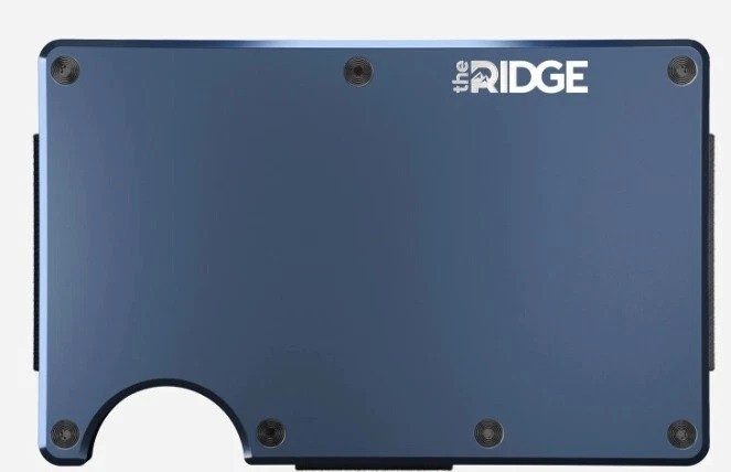 The Ridge Thin RFID Wallet Card Holder Metal Wallet With Cash Strap – Lake Navy