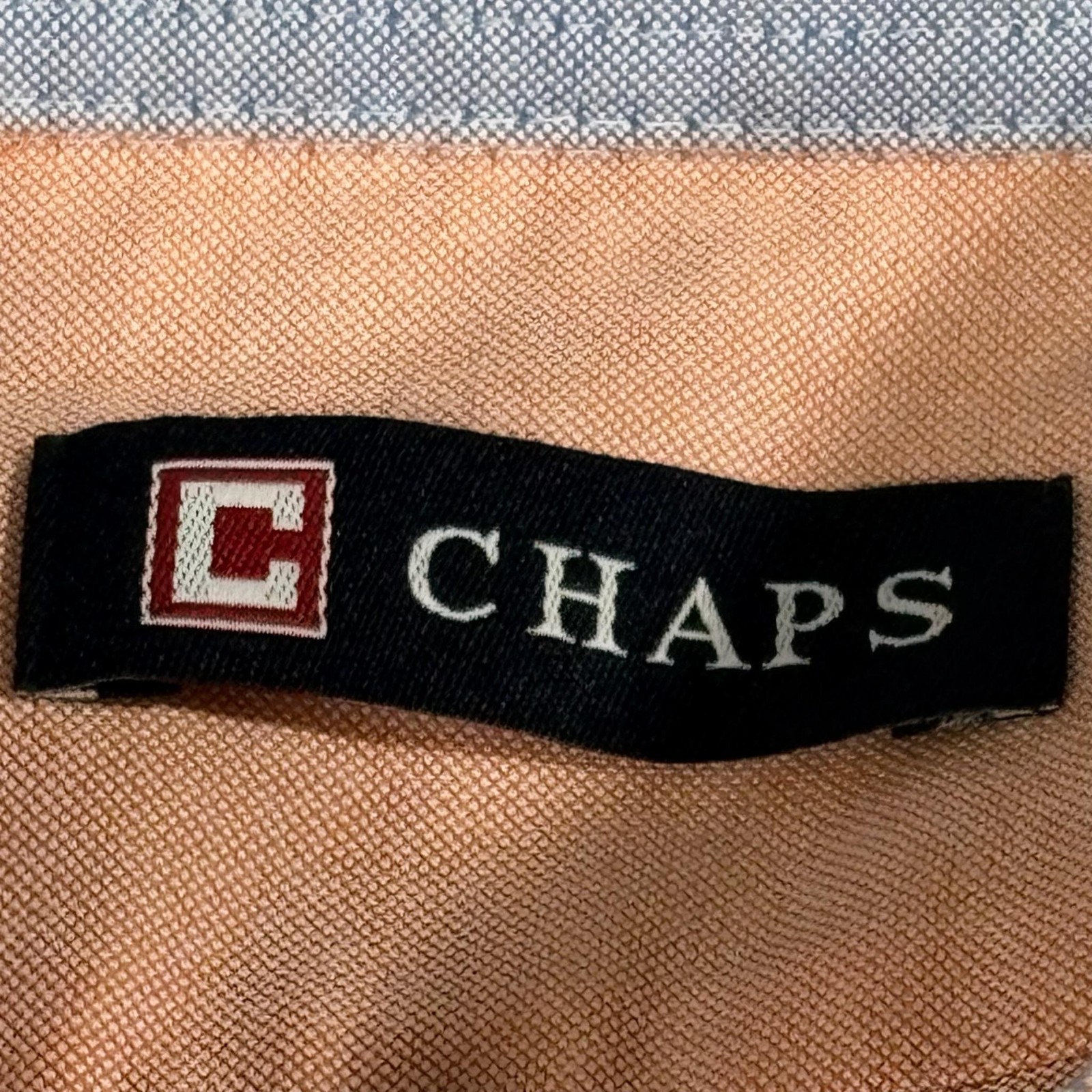 Chaps Shirt Mens Medium Orange Oxford Classic Fit Button Down Wrinkle Free