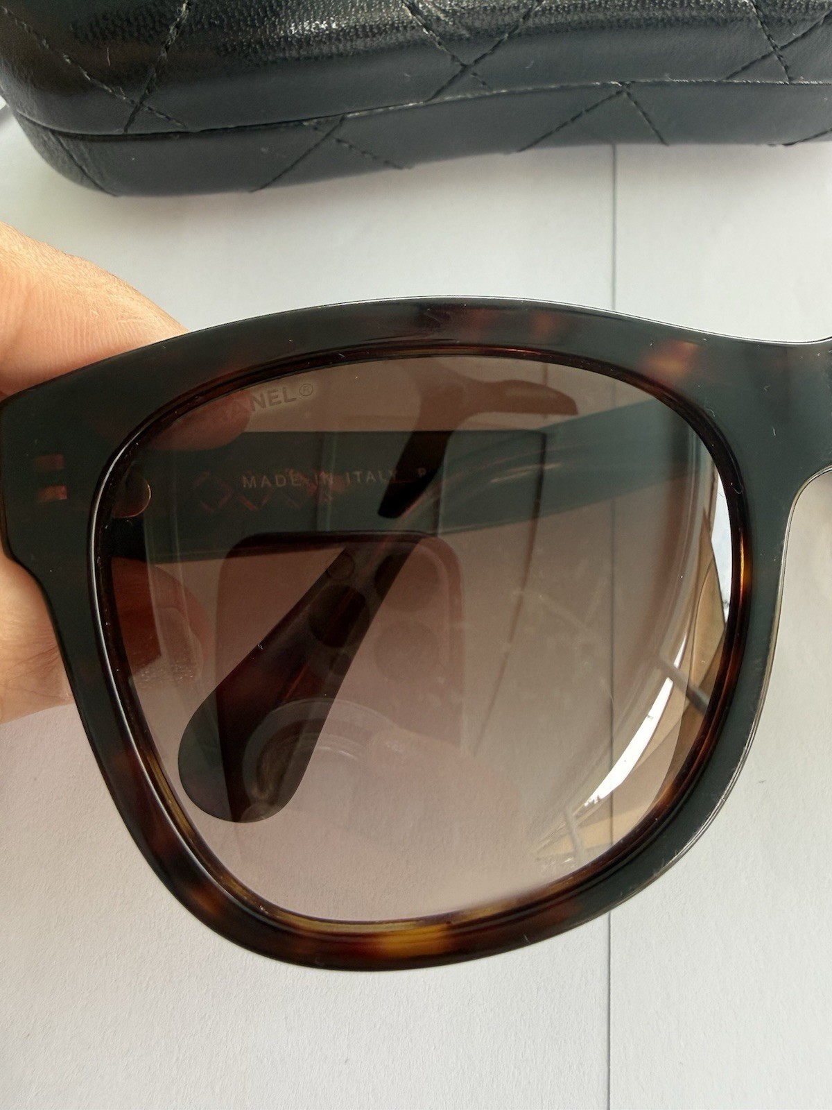 CHANEL Square Tortoise Sunglasses Brown Gradient