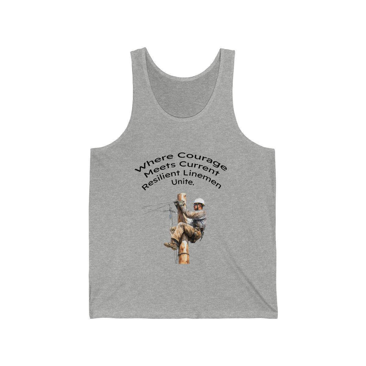 Where Courage Meets Current – Resilient Linemen Unite Unisex Jersey Tank