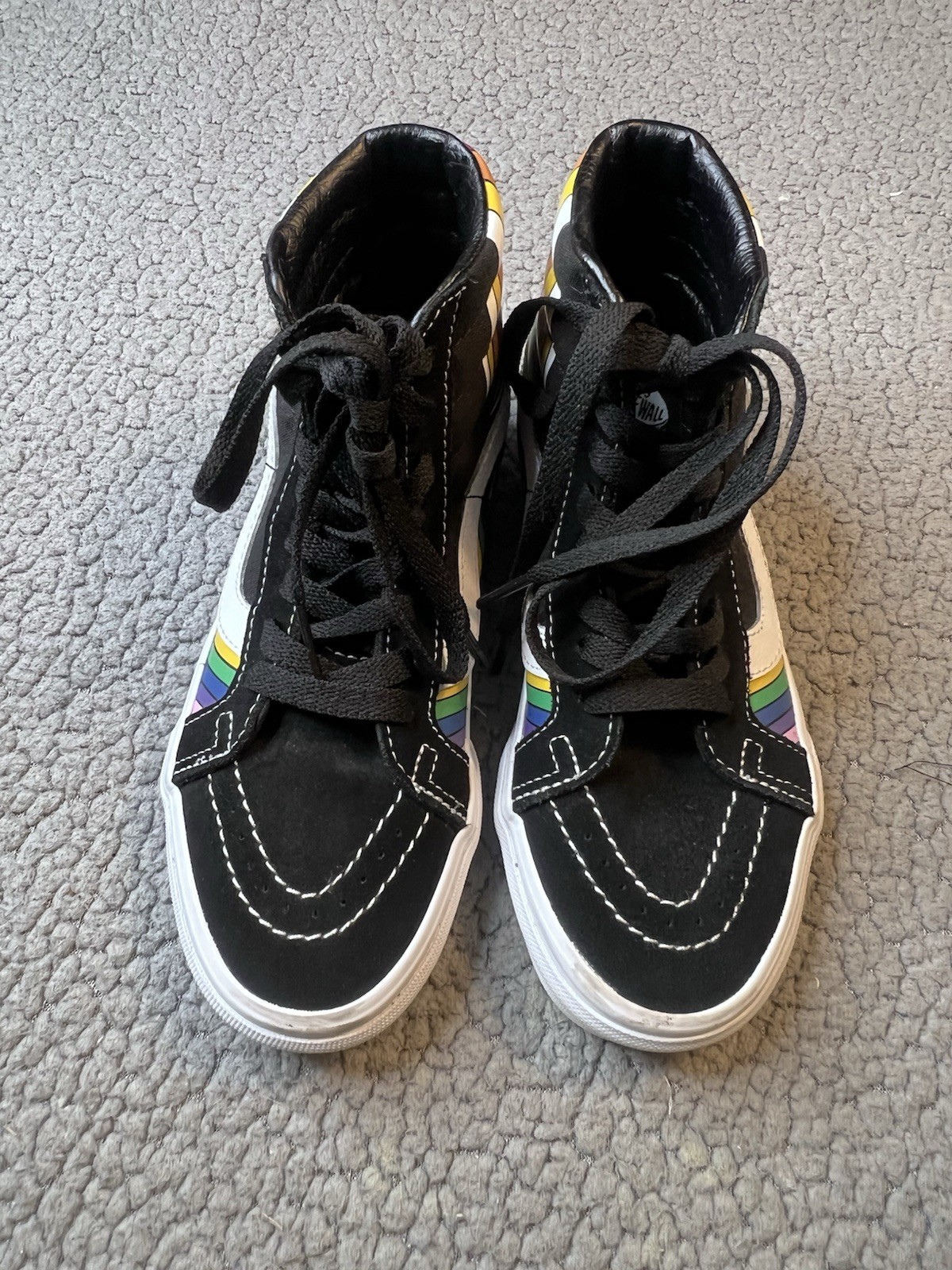 Vans SK8 Hi Reissue Refract True Black And White With Multi Colors Womens Size 5