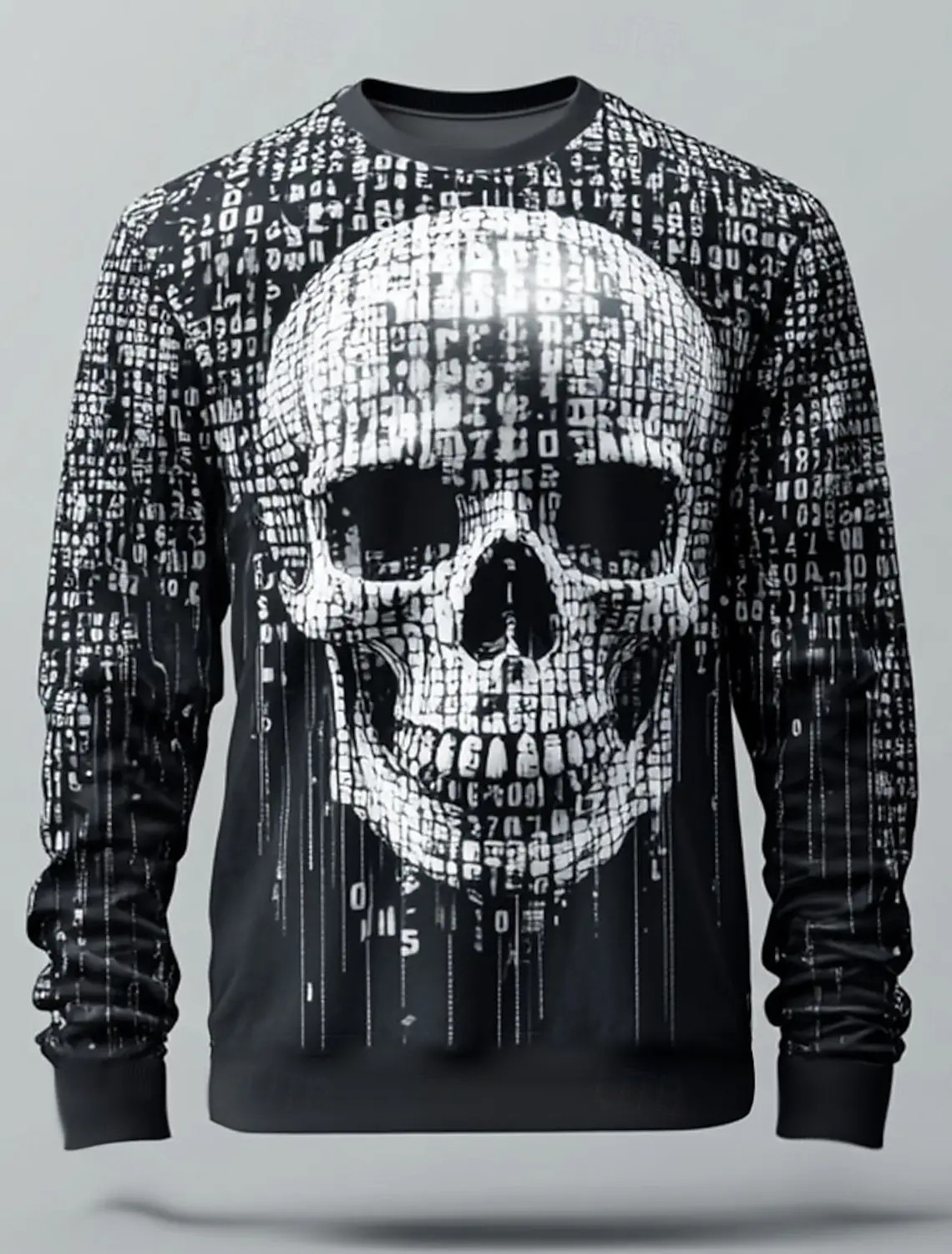 3D Print Skeleton Skulls Pattern T Shirts Men Long Sleeve Casual Fashion T-shirt