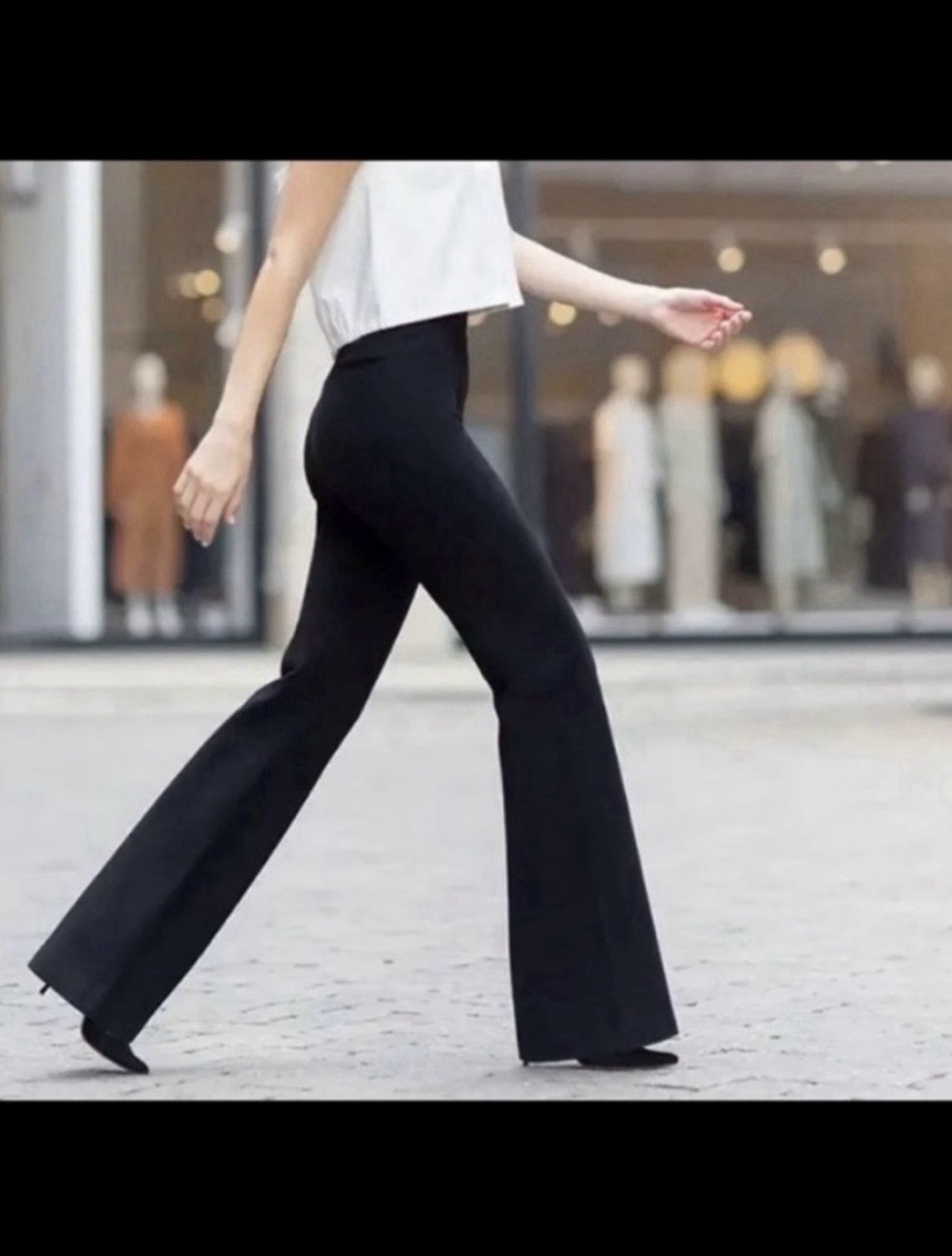 Spanx The Perfect Pant Hi-Rise Flare Black Size Medium Stretchy Pull On