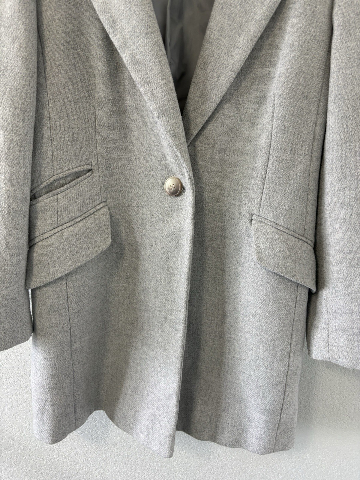 Topshop Gray Faux Wool Coat US 4 UK 8 Tailored Single Button Lined Jacket