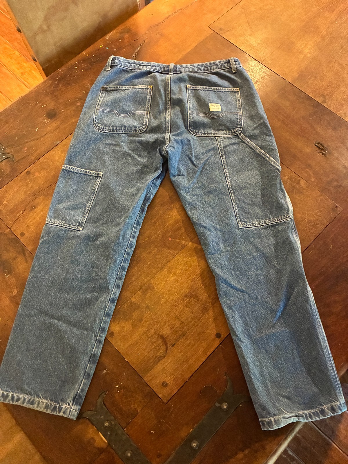 Mens P&Co Workwear Carpenter Albion Pants Blue Size 34×32