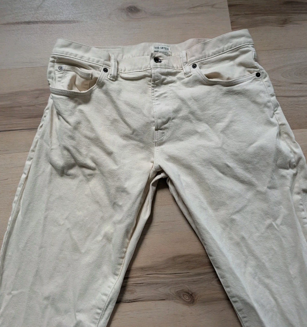 Todd Snyder Chino Pants Mens 32×30 Cream Slim Fit 5-Pocket Stretch Beige Jeans