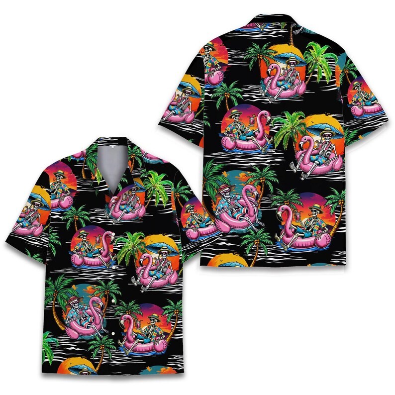 Tropical Skeleton Flamingo Hawaiian