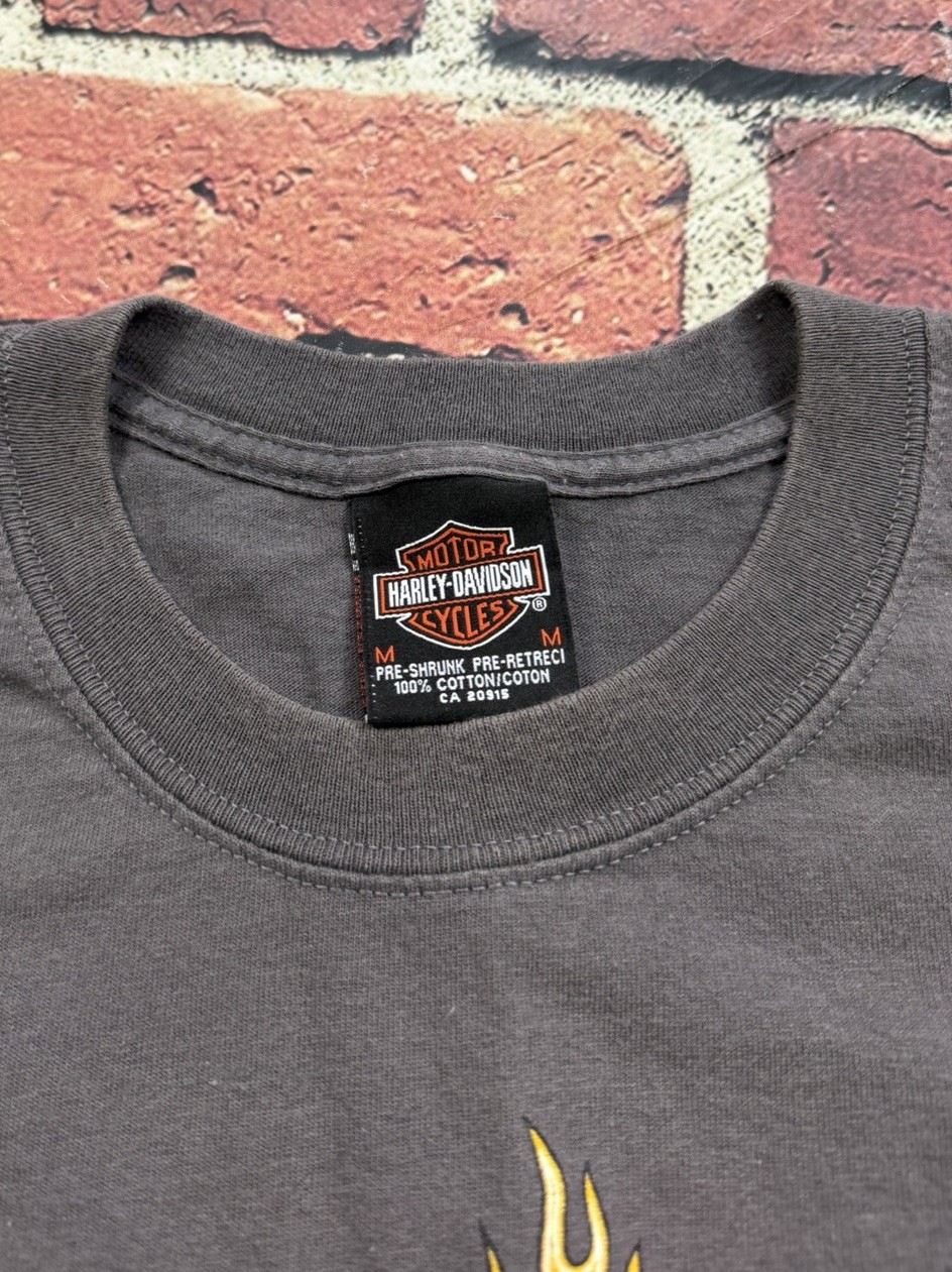 Vintage Harley Davidson T Shirt Flames Nova Scotia Motorcycle Canada Medium 2002