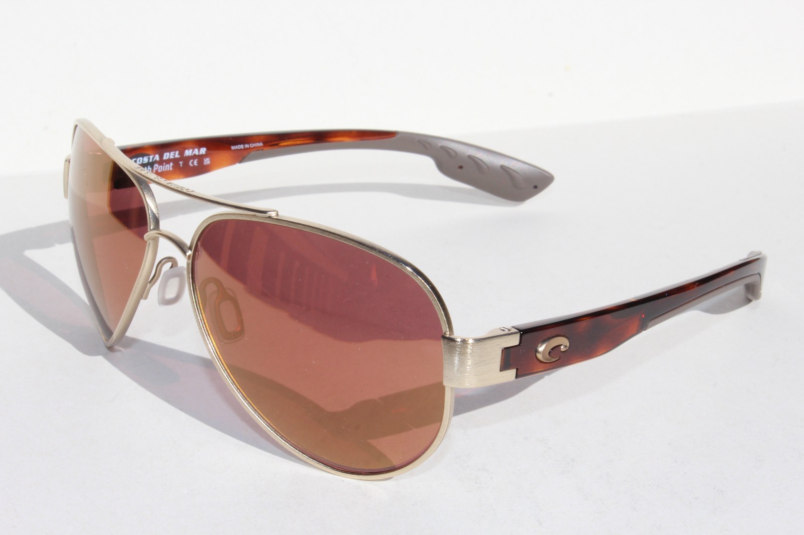 COSTA DEL MAR South Point POLARIZED Sunglasses Brushed Gold/Gold Mirror 580G NEW