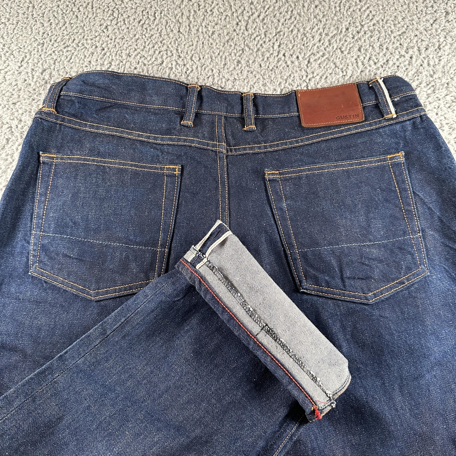 Gustin #172 Jeans Mens 40(38 Fits)Blue Straight Cone Mills Selvedge Denim