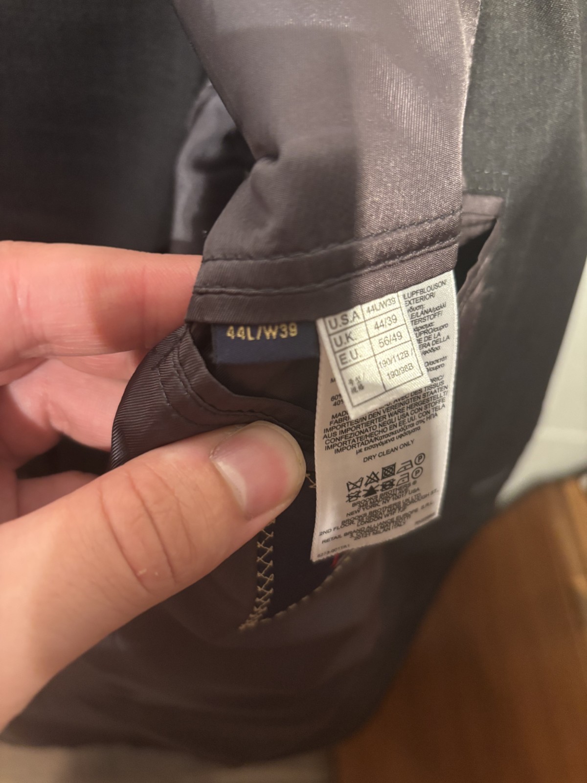 Brooks Brothers 1818 Madison Suit 44L 39W Trabaldo Togna Wool USA