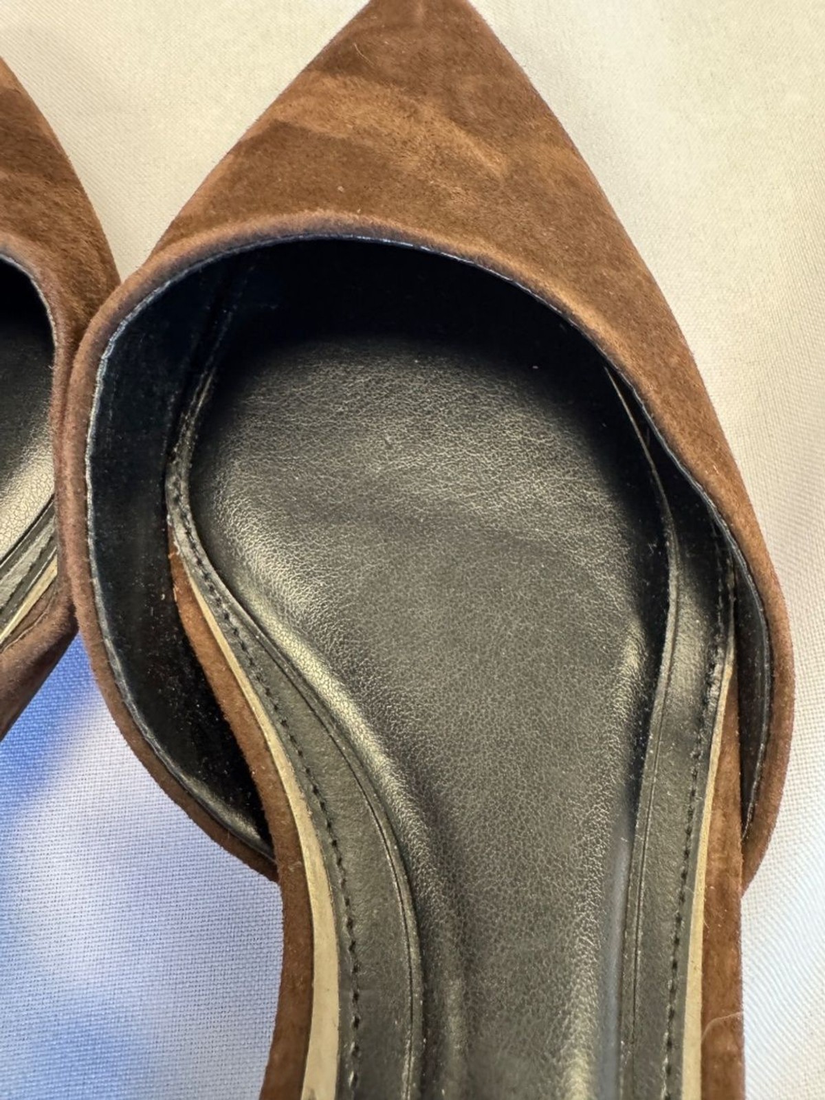 Vince Camuto Brown Suede Irva Slingback Kitten Heel Pumps Size 7.5