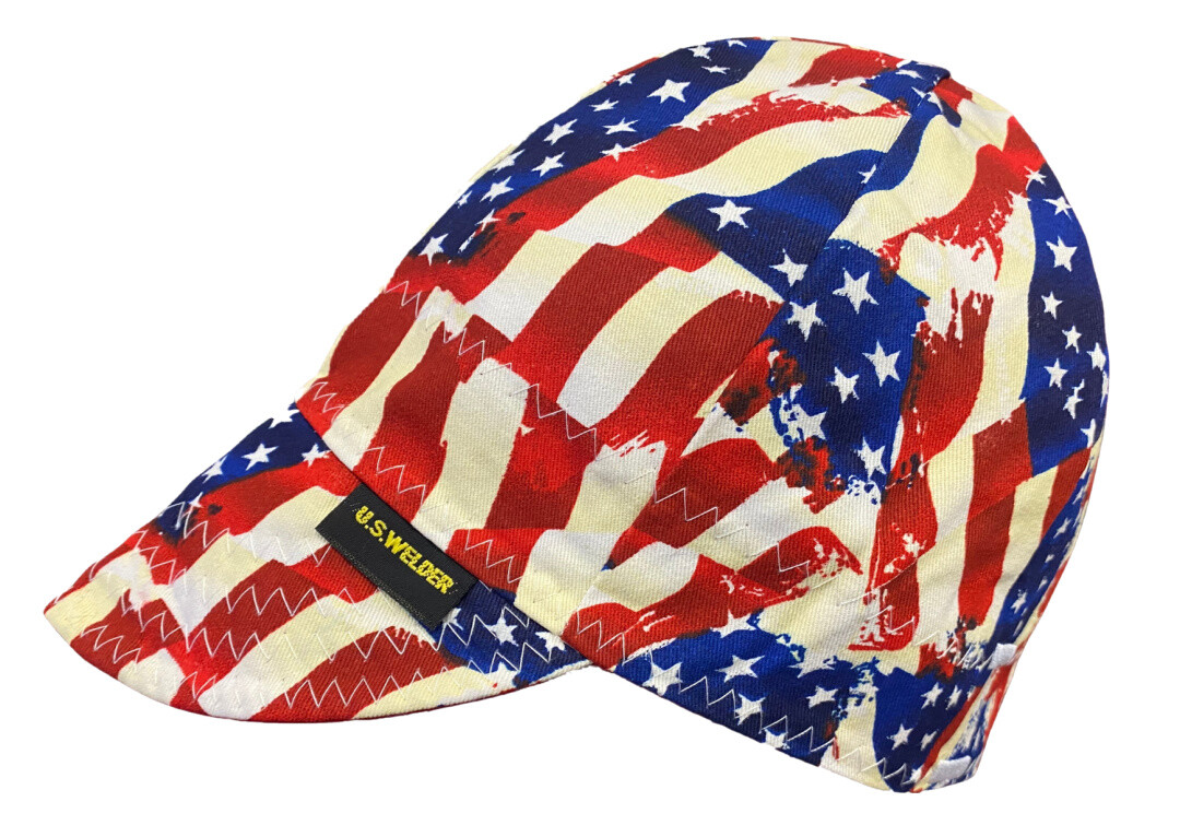 US WELDER Welding Caps Welders Hat Stars and Stripe Reversible by Comeaux Supply