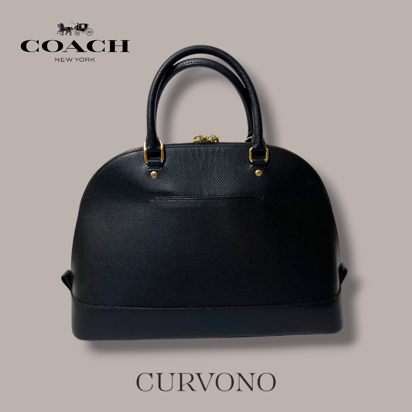 Coach Crossgrain Leather Dome Sierra Satchel – Black F37218 Elegant, Structured