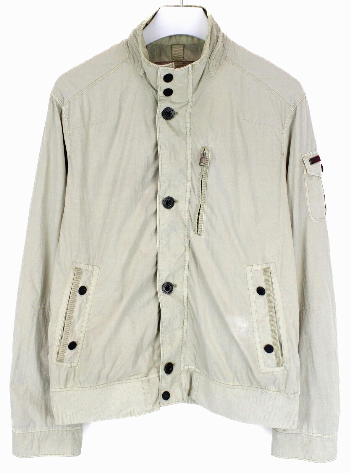 Napapijri N0YCNP Jacket Mens XL Zip Up Stand Collar Mesh Lining Lightweight